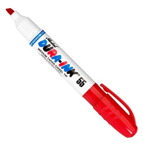 Markal Marker Dura-Ink 55 Medium Chisel Tip 1.5 or 4.5mm Red