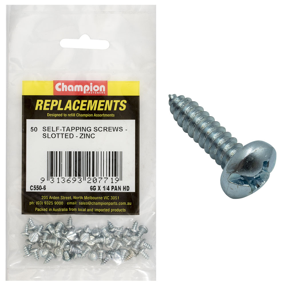 Pan Head Slotted Self Tapping Screw Assortment Refill CA550 