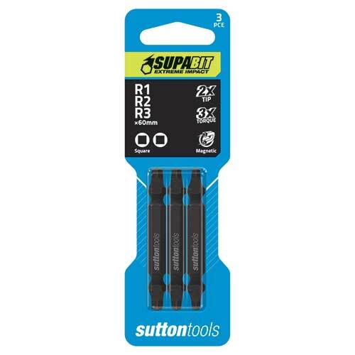 Sutton S1199360 Robertson Screwdriver Bit Double Ended Set 3 Pack