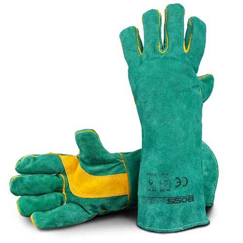 Bossweld Green & Gold Welding Glove 16" (Pair)