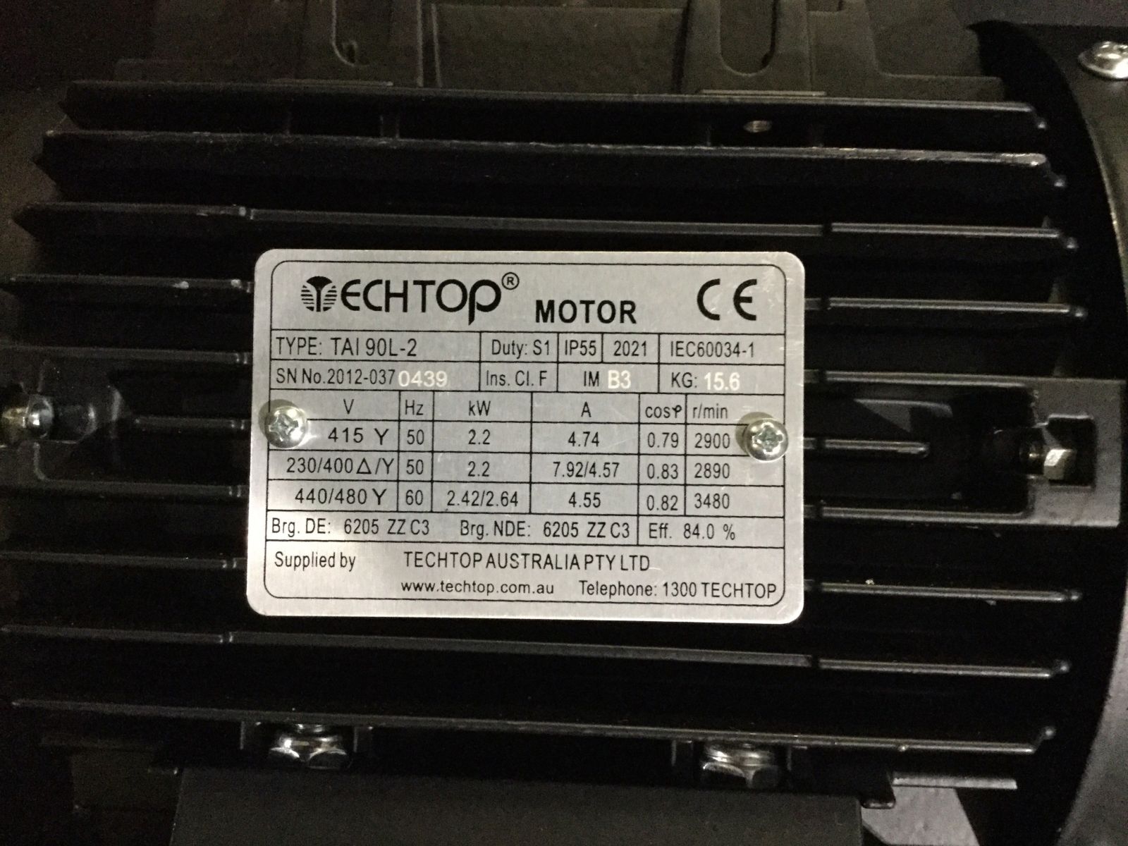 motor id plate