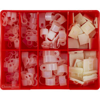Champion CA124 Nylon Cable 'P' Clamps and Cable Tie Mount Kit 124 Pieces