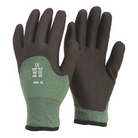 Pack of 12 - Frontier Cold Fighter Cut 5 Cut Resistant Gloves, Black/Green, Large