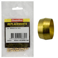 Champion C1412-2 Brass Olive 102 Suit 3/16" Copper Tube - 30/Pack