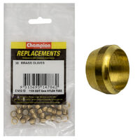 Champion C1412-12 Brass Olive 110N Suit 6mm Nylon Tube - 30/Pack