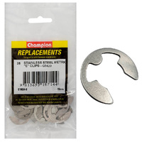Champion C1824-8 Stainless Steel E Type Circlip 15mm - 25/Pack