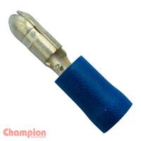 Champion 201M Crimp Terminal Bullet Male Blue 4mm - 100/Pack