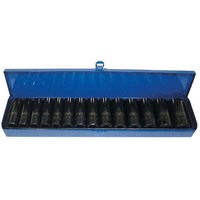 Trax AD-415M 1/2" Drive Long Metric Impact Sockets Set, 14Pc Set