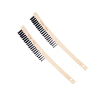 Pack of 2 - Bossweld 4 Row Engineer Wire Brush Wood Handle