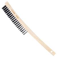 Bossweld 4 Row Stainless Steel Wire Brush Wood Handle