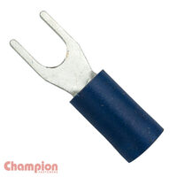 Champion 22Y-4 Crimp Terminal Spade 4mm Blue - 100/Pack