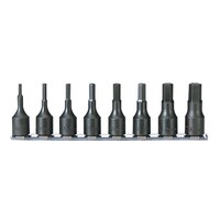 Ko-Ken 3/8" Drive Inhex (3 - 12mm x 52mm) On Rail Socket Set, 8 Pieces