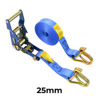 Austlift Ratchet Tie Down Hook/Keeper 25mm x 6m x 750kg (.75Tonne) LC