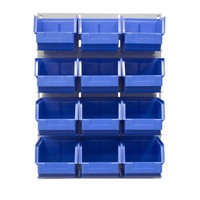 Ezylok LP2 Louvred Panel & 12 Pieces Size 4 Plastic Bin - Mixed Colour
