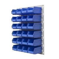 Ezylok LP2 Louvred Panel & 24 Pieces Size 6 Plastic Bin - Mixed Colour