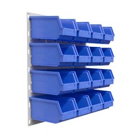 Ezylok LP3 Louvred Panel & 16 Pieces Size 4 Plastic Bin - Mixed Colour