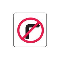 Brady Directional Traffic Sign - No Right Turn 600 x 600mm C1 Ref Al