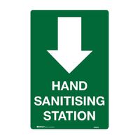 Brady Hand Sanitising Station Sign 450 x 300mm Polypropylene