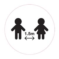 Carpet Floor Marking Sign - Social Distancing Black/White 300mm Sticker
