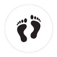 Carpet Floor Marking Sign - Footprints, Black/White 300mm Self Adhesive Vinyl