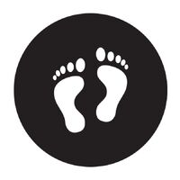 Carpet Floor Marking Sign - Footprints, White/Black 300mm Self Adhesive Vinyl