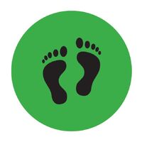Floor Marking Sign - Footprints, Black/Green 300mm Self Adhesive Vinyl