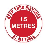 Carpet Floor Marking Sign - Keep Your Distance At All Times - 1.5m 300mm Sticker