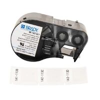 Brady M-143-427 B-427 Self-Laminating Vinyl Wire And Cable Label Black on White 31.7 x 25.4mm
