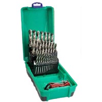 Bordo 2006-F3-C18 29 Piece 1/16-1/2" Bright HSS Jobber Set Bonus Stubbie Folding Knife