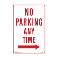 Brady Parking Sign - No Parking Any Time Arrow Right