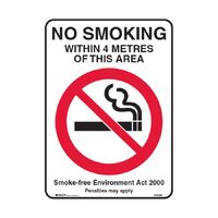 Brady NSW State Sign - No Smoking Within 4 Metres Of This Area