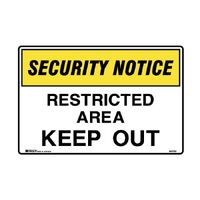 Brady Security Notice Sign - Restricted Area Keep Out