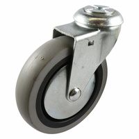 Swivel Bolt Hole Castor - Rubber Wheel, Grey G1 Series
