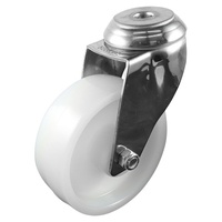 Stainless Swivel Bolt Hole Castor - Nylon Wheel, White G7 Series