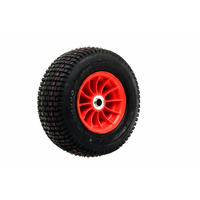 Pneumatic Wheel - Red Nylon Centre, Ball Bearing