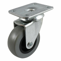 Swivel Plate Castor - Rubber Wheel, Grey G1 Series