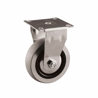 Fixed Plate Castor - Rubber Wheel, Grey G1 Series