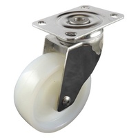 Stainless Swivel Plate Castor - Nylon Wheel, White G7 Series