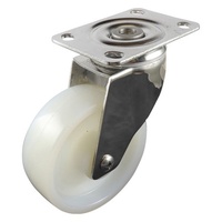 Stainless Swivel Plate Castor - Nylon Wheel, White G7 Series