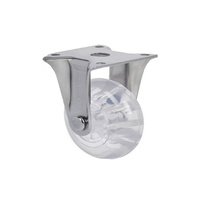 Fixed Plate Castor - Polycarbonate Wheel Transparent