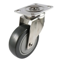 Stainless Swivel Plate Castor - Urethane Wheel, Grey G7 Series