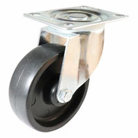 Swivel Plate Castor - Nylon Wheel, Black I4 Series