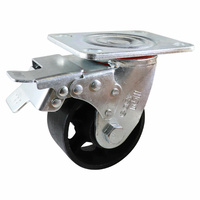 Swivel Plate Castor with Brake - Cast Iron Wheel J3 Series