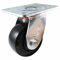 Zinc-Plated Swivel Plate Castor - Nylon Wheel, Black J3 Series