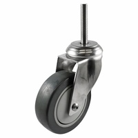 Stainless Swivel Stem Castor - Urethane Wheel, Grey G7 Series