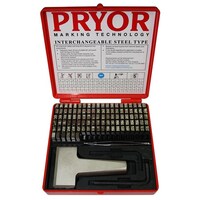 Interchangeable Punch Steel Type Font Set With Holder