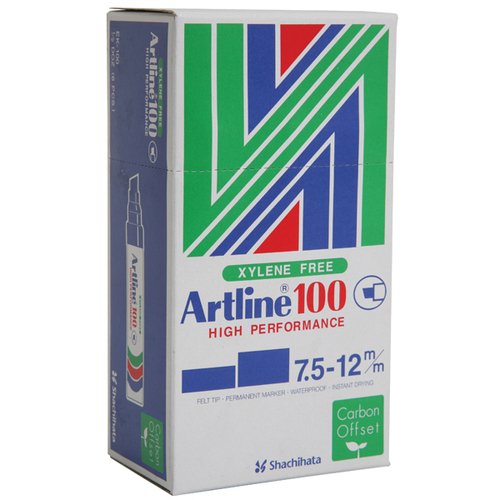 Artline Permanent Marker 100 Black 6-Pack