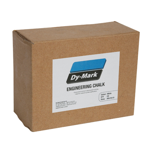 Dy-Mark Engineering Chalk White 80 x 10 x 10mm 50-Box