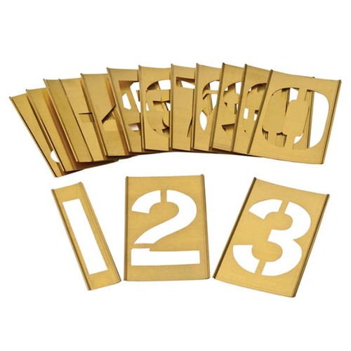Dy-Mark Brass Interlocking Stencil 0-9 150mm Set