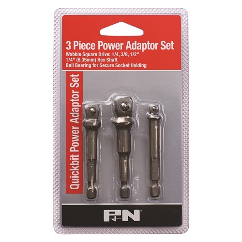P&N 150PASET3 Quickbit Socket Extension Set - 1/4" Shank 15° Adjustable CRV
